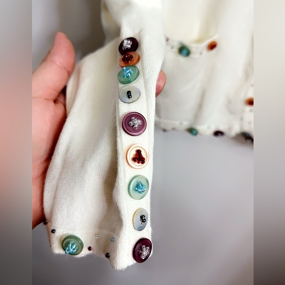 NWT BCBGMAXAZRIA RAINBOW SPANDEX CARDIGAN SWEATER FIT MEDIUM/LARGE, RETAIL $160 - Picture 5 of 7